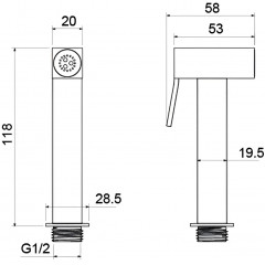 AQ2058MB гигиенический ручной душ, матовый черный