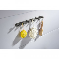 AQ4124BGM ЕВРОПА планка с 6 крючками, оружейная сталь (шлиф. черный хром)