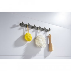 AQ4124BGM ЕВРОПА планка с 6 крючками, оружейная сталь (шлиф. черный хром)