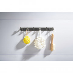 AQ4124BGM ЕВРОПА планка с 6 крючками, оружейная сталь (шлиф. черный хром)