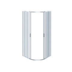 AQ ARI RO 08020CH Душевой уголок 1/4 круга, двери раздвижные 800x800x2000, профиль хром, стекло прозрачное (AQNAA2142-80)