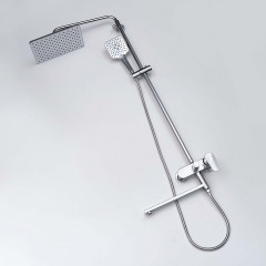 AQ2840CR НИКА душевая система (смеситель для ванны) 3 jet 300х193 мм с длинным изливом