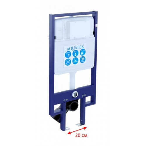 SET AQUATEK МИЯ-MB-020 4в1 (рама AQUATEK Standard INS-0000020+ крепеж KKI-0000002+клавиша KDI-0000020+унитаз AQ2004-MB с тонким сиденьем soft-close