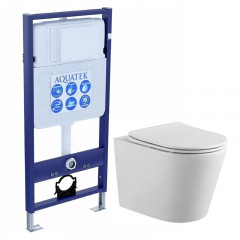SET AQUATEK ВЕГА T (рама AQUATEK Standard INS-0000012 (без клавиши и крепежа)+Унитаз-компакт подвесной AQ1904T-00 TORNADO
