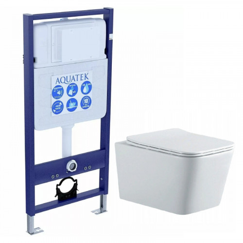 SET AQUATEK ЛИБРА N cm (рама AQUATEK Standard INS-0000012(без клавиши и крепежа)+унитаз ЛИБРА New AQ1148N-00 с тонким сиденьем soft-close