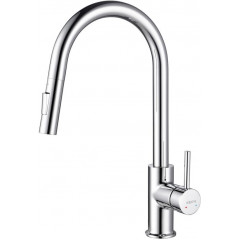 AQ1384CR ЕВРОПА смеситель для кухни с вытяжным изливом 2 jet
