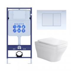 Set AQUATEK АМАДЕО (рама AQUATEK Standard INS-0000012 с звукоиз.прокладкой+крепеж KKI-0000002+кнопкаKDI-0000009+унитаз АМАДЕО AQ1163-00+крышка-сиденье