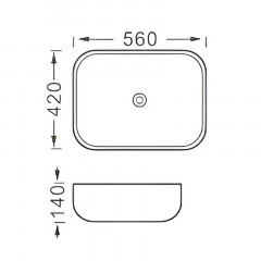 AQ5526-MB раковина 560*420*140 для установки на столешницу, матовый черный