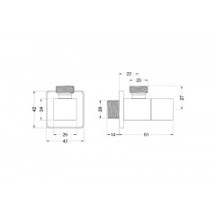 AQ2453MB угловой переходник, матовый черный