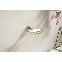 AQ4533PG КЛАССИК мыльница решетка, полир. золото