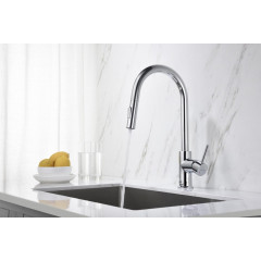 AQ1384CR ЕВРОПА смеситель для кухни с вытяжным изливом 2 jet