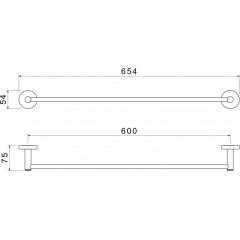 AQ4114MB ЕВРОПА полотенцедержатель 600 мм, матовый черный