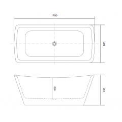 AQ-4880 ВЕРСА Ванна акриловая, отдельностоящая, 1780*800*630. В Комплекте со сливом и ножками. Цвет белый глянцевый.