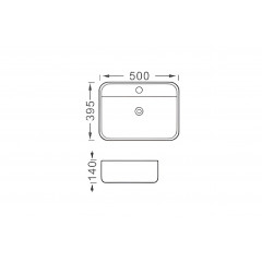 AQ5506-MG ВЕГА раковина 500*395*140 для установки на столешницу, матовый серый