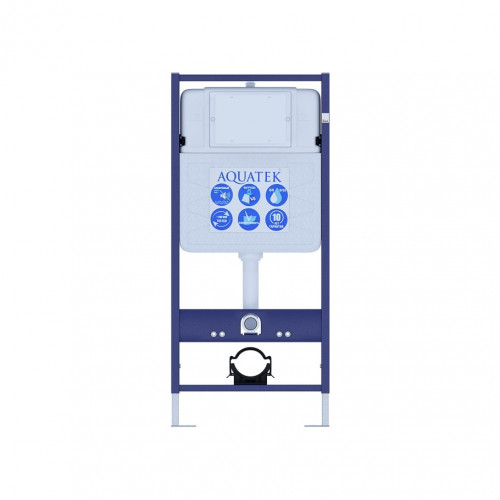 SET AQUATEK ОБЕРОН T KDI18 (рама AQUATEK Standard INS-0000012 с клавишей KDI-0000018 и крепежом KKI-0000002+унитаз ОБЕРОН AQ1365T-00 с тонким сиденьем