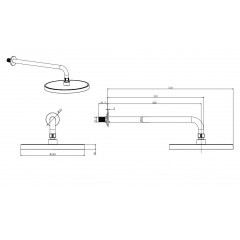 AQ2080CR круглый верхний душ настенный 260х20мм