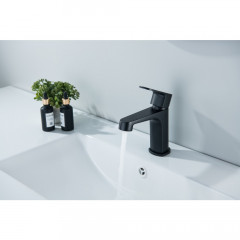 AQ1210MB ОБЕРОН смеситель для раковины 98, без донного клапана, матовый черный