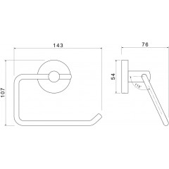AQ4218MB ОБЕРОН бумагодержатель квадратный, матовый черный
