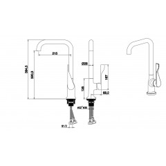 AQ1083CR ВЕГА смеситель для кухни (квадратный излив)