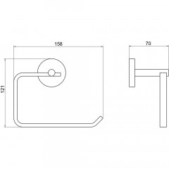 AQ4608BGM БЕТТА бумагодержатель квадратный, оружейная сталь (шлиф. черный хром)