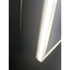 AQ7103B-MLC Алюминиевый зеркальный шкаф с подсветкой 1000*700*133,крепеж. Две зерк.дверцы шириной 49,85см,антизапотевание,акрил. подсветка,петли BLUM