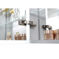 AQ7103B-MLC Алюминиевый зеркальный шкаф с подсветкой 1000*700*133,крепеж. Две зерк.дверцы шириной 49,85см,антизапотевание,акрил. подсветка,петли BLUM