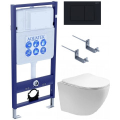 SET AQUATEK ЕВРОПА T KDI12 (рама AQUATEK Standard INS-0000012 с клавишей KDI-0000012 и крепежом KKI-0000002+унитаз AQ1900T-00 с тонким сиденьем sc)
