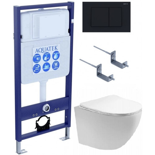 SET AQUATEK ЕВРОПА T KDI12 (рама AQUATEK Standard INS-0000012 с клавишей KDI-0000012 и крепежом KKI-0000002+унитаз AQ1900T-00 с тонким сиденьем sc)