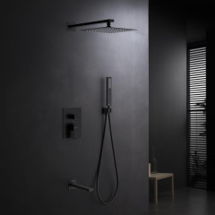 AQ1673MB ЛИБРА Set 4 в 1 душевой комплект 3 режима, матовый черный