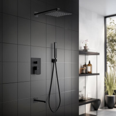 AQ1673MB ЛИБРА Set 4 в 1 душевой комплект 3 режима, матовый черный