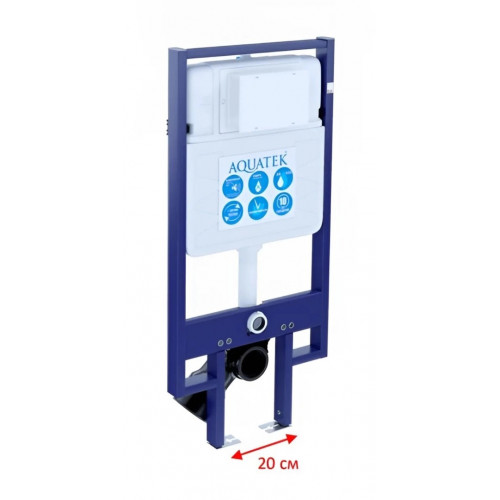 SET AQUATEK МИЯ-MB-025 4в1 (рама AQUATEK Standard INS-0000020+ крепеж KKI-0000002+клавиша KDI-0000025+унитаз AQ2004-MB с тонким сиденьем soft-close