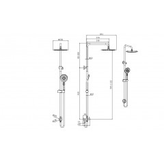 AQ2046CR ВЕГА душевая система 3jet 250мм Reno