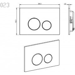 KDI-0000037 (023D) Панель смыва нержавеющая сталь, цвет Черный матовый (клавиши круглые)