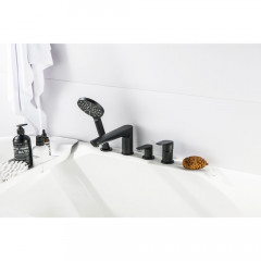 AQ1148MB БЕТТА смеситель на борт ванны на 4 отв., матовый черный