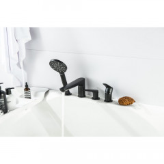AQ1148MB БЕТТА смеситель на борт ванны на 4 отв., матовый черный
