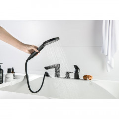 AQ1148MB БЕТТА смеситель на борт ванны на 4 отв., матовый черный