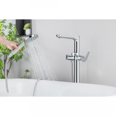 AQ1145CR БЕТТА смеситель для ванны напольный (внешняя и скрытая часть)