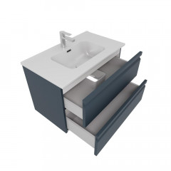 AQ77080-MG Комплект мебели: Тумба 80см ВЕГА с раковиной AQ0480-00, 2 ящика, цвет серый мат