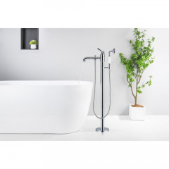 AQ1545CR КЛАССИК смеситель для ванны напольный (внешняя и скрытая часть)