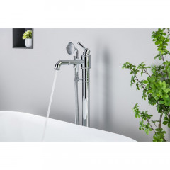 AQ1545CR КЛАССИК смеситель для ванны напольный (внешняя и скрытая часть)