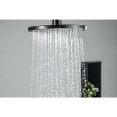 AQ2140BGM БЕТТА душевая система (смеситель для ванны) 220мм, оружейная сталь (шлиф. черный хром)