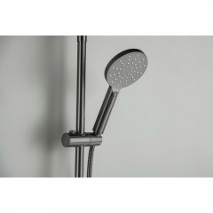 AQ2140BGM БЕТТА душевая система (смеситель для ванны) 220мм, оружейная сталь (шлиф. черный хром)