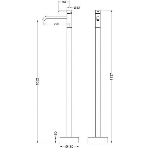 AQ1309CR ЕВРОПА смеситель для раковины напольный