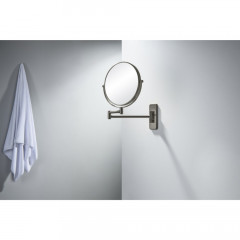 AQ4910BGM зеркало косметическое настенное 3х, оружейная сталь (шлиф. черный хром)