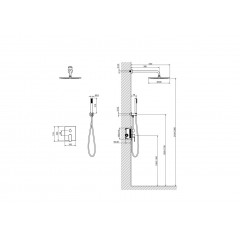 AQ1272BG ОБЕРОН Set 3 в 1 душевой комплект 2 режима, шлиф. золото