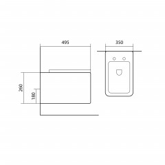 AQ1148N-00 ЛИБРА New Унитаз-компакт подвесной безободковый 495*350*260мм, тонкое сиденье с механизмом плавного закрывания, крепеж