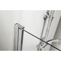 AQ DEL SBA 08015CH Шторка на ванну, одноэлементная, поворотная 800X1500 профиль хром, стекло прозрачное