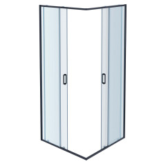AQ ARI KV 09020GM Душевой уголок квадратный, двери раздвижные 900x900x2000 профиль оружейная сталь, стекло прозрачное