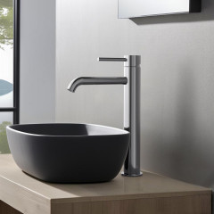 AQ1304CR ЕВРОПА смеситель для раковины высокий 215, без донного клапана