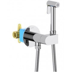AQ1024CR ОБЕРОН комплект для гигиенического душа встроенный (смеситель c прогрессивным картриджем + гигиеническая лейка + шланг)